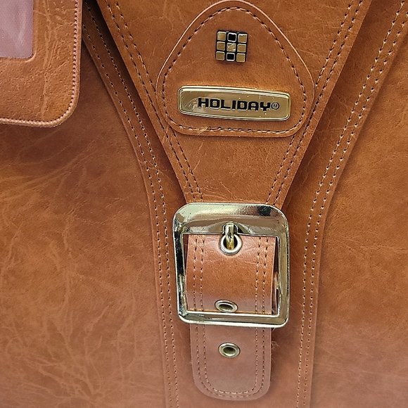 Vintage "Holiday" brand 2 piece faux leather luggage set made in Korea - Picture 2 of 15